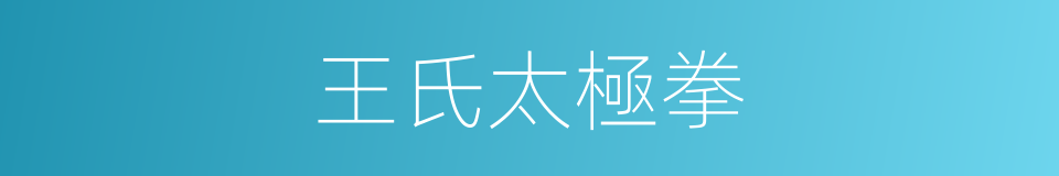 王氏太極拳的同義詞