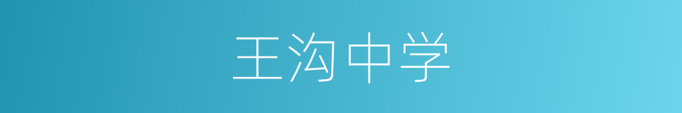 王沟中学的同义词