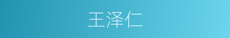 王泽仁的同义词