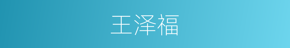 王泽福的同义词