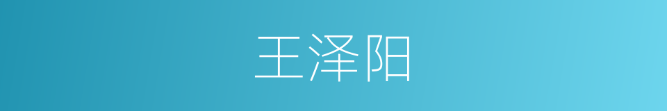王泽阳的同义词