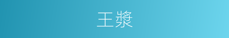 王漿的意思