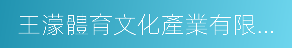 王濛體育文化產業有限公司的同義詞