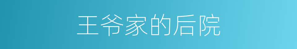 王爷家的后院的同义词