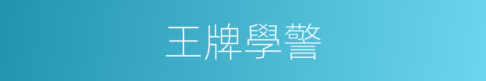 王牌學警的同義詞
