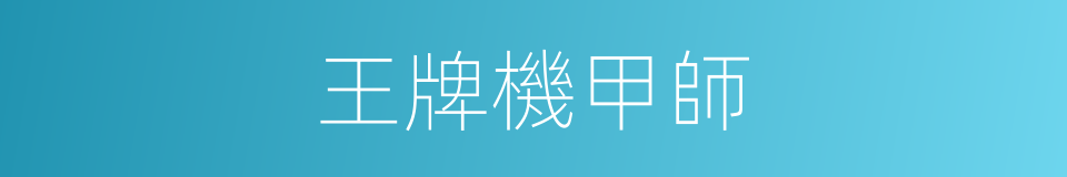 王牌機甲師的同義詞