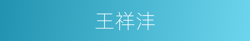 王祥沣的同义词