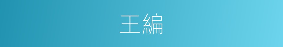 王編的同義詞