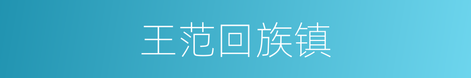 王范回族镇的同义词