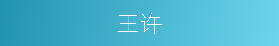 王许的意思