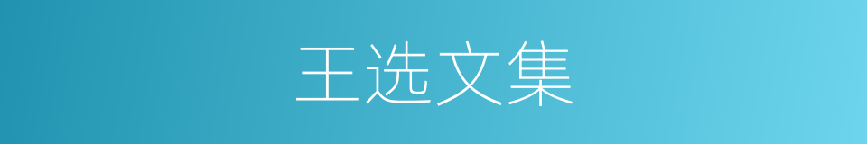 王选文集的同义词