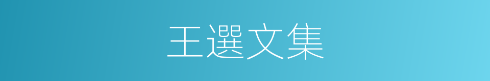 王選文集的同義詞