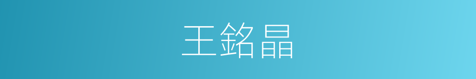 王銘晶的同義詞