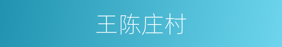 王陈庄村的同义词