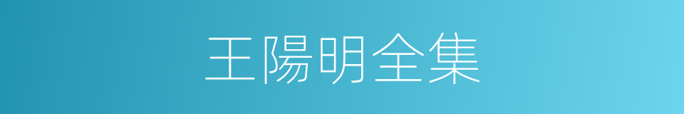 王陽明全集的同義詞