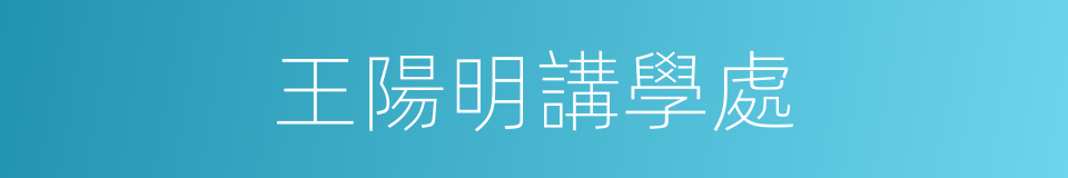 王陽明講學處的同義詞