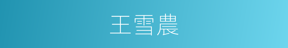 王雪農的同義詞