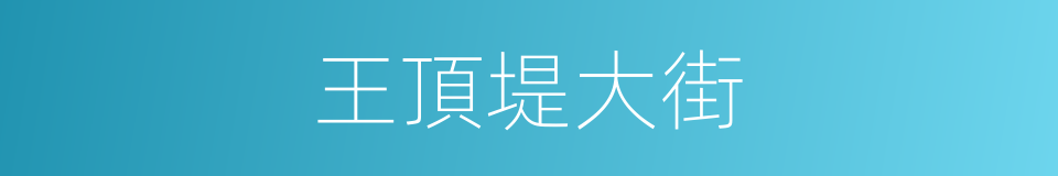 王頂堤大街的同義詞