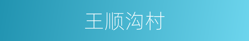 王顺沟村的同义词