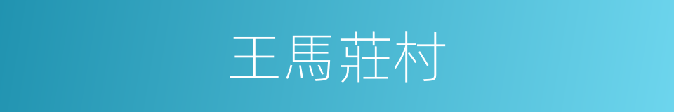 王馬莊村的同義詞