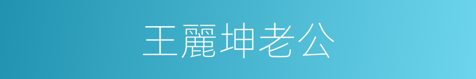 王麗坤老公的同義詞