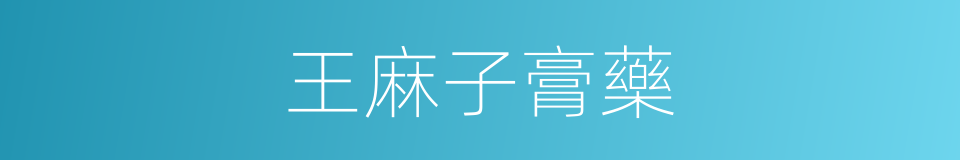 王麻子膏藥的同義詞