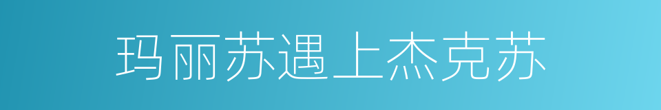 玛丽苏遇上杰克苏的同义词