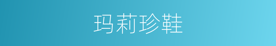 玛莉珍鞋的同义词