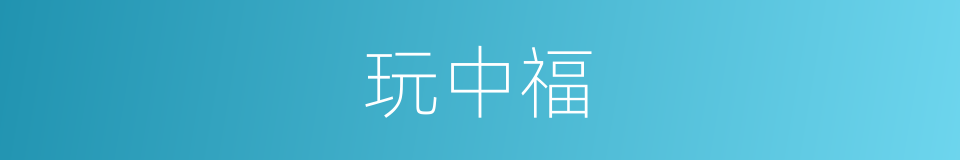 玩中福的同义词