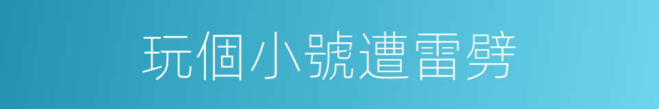 玩個小號遭雷劈的同義詞