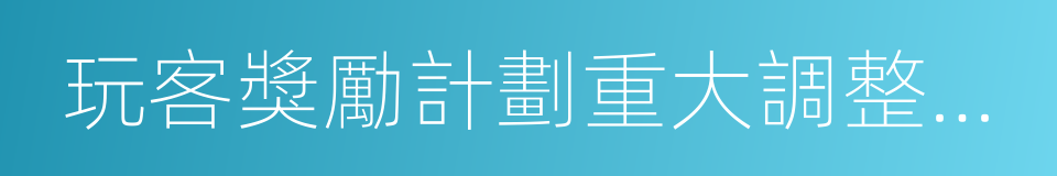 玩客獎勵計劃重大調整公告的同義詞