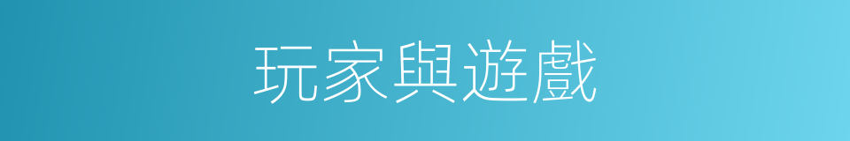 玩家與遊戲的同義詞