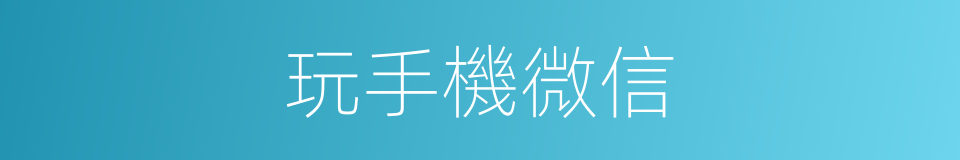 玩手機微信的同義詞