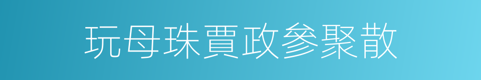 玩母珠賈政參聚散的同義詞