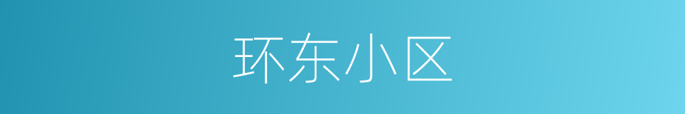 环东小区的同义词