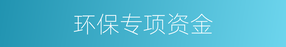 环保专项资金的同义词