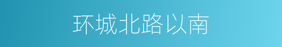 环城北路以南的同义词