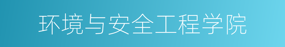 环境与安全工程学院的同义词