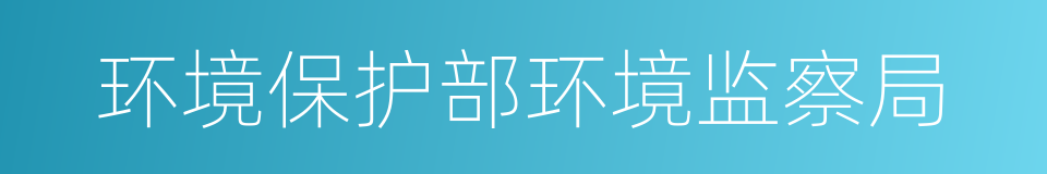 环境保护部环境监察局的同义词