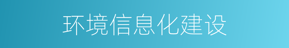 环境信息化建设的同义词