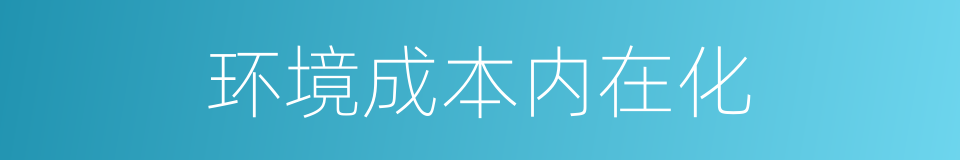 环境成本内在化的同义词