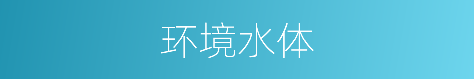 环境水体的同义词
