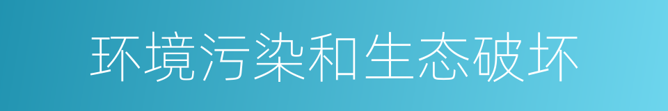 环境污染和生态破坏的同义词