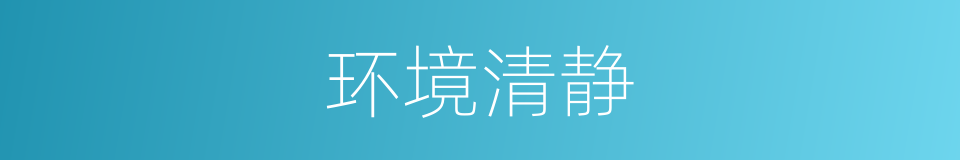 环境清静的同义词