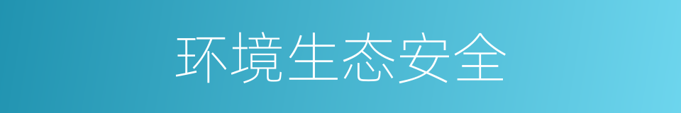 环境生态安全的同义词