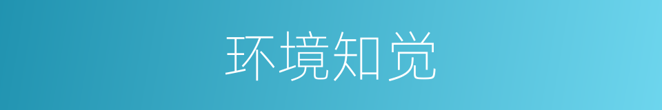 环境知觉的意思