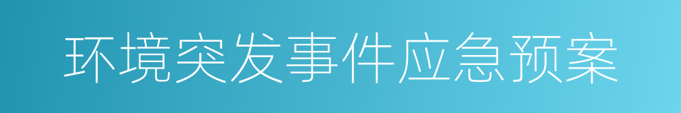环境突发事件应急预案的同义词