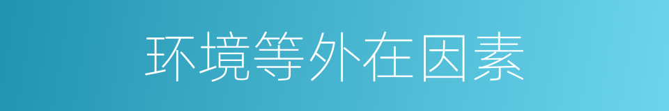 环境等外在因素的同义词