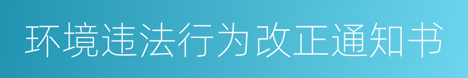 环境违法行为改正通知书的同义词