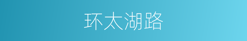 环太湖路的同义词